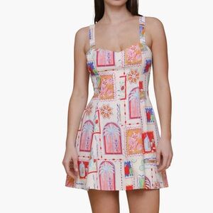 Avec les Filled Sweetheart Neck Stretch Cotton Mini Sundress